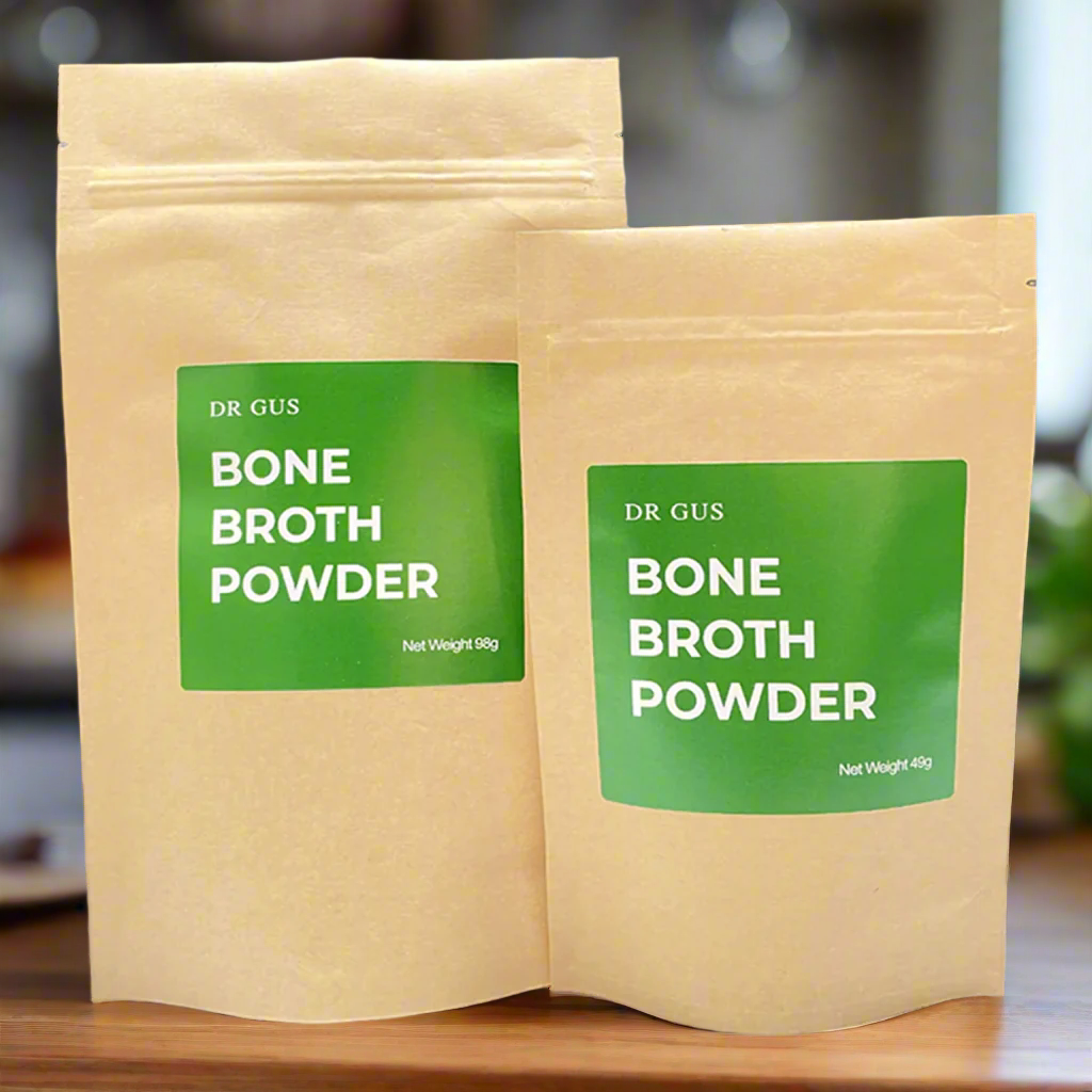 Grass-Fed Bone Broth Powder - Beef, Chicken & Vegetable - UK Farms ONLY DR GUS nutrition