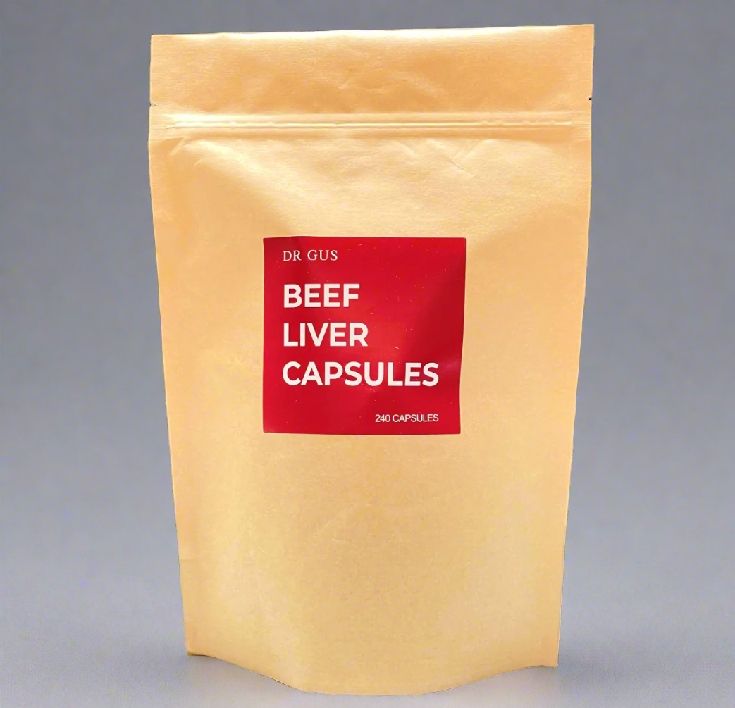 dr gus uk grass fed organic beef liver 240 capsules 