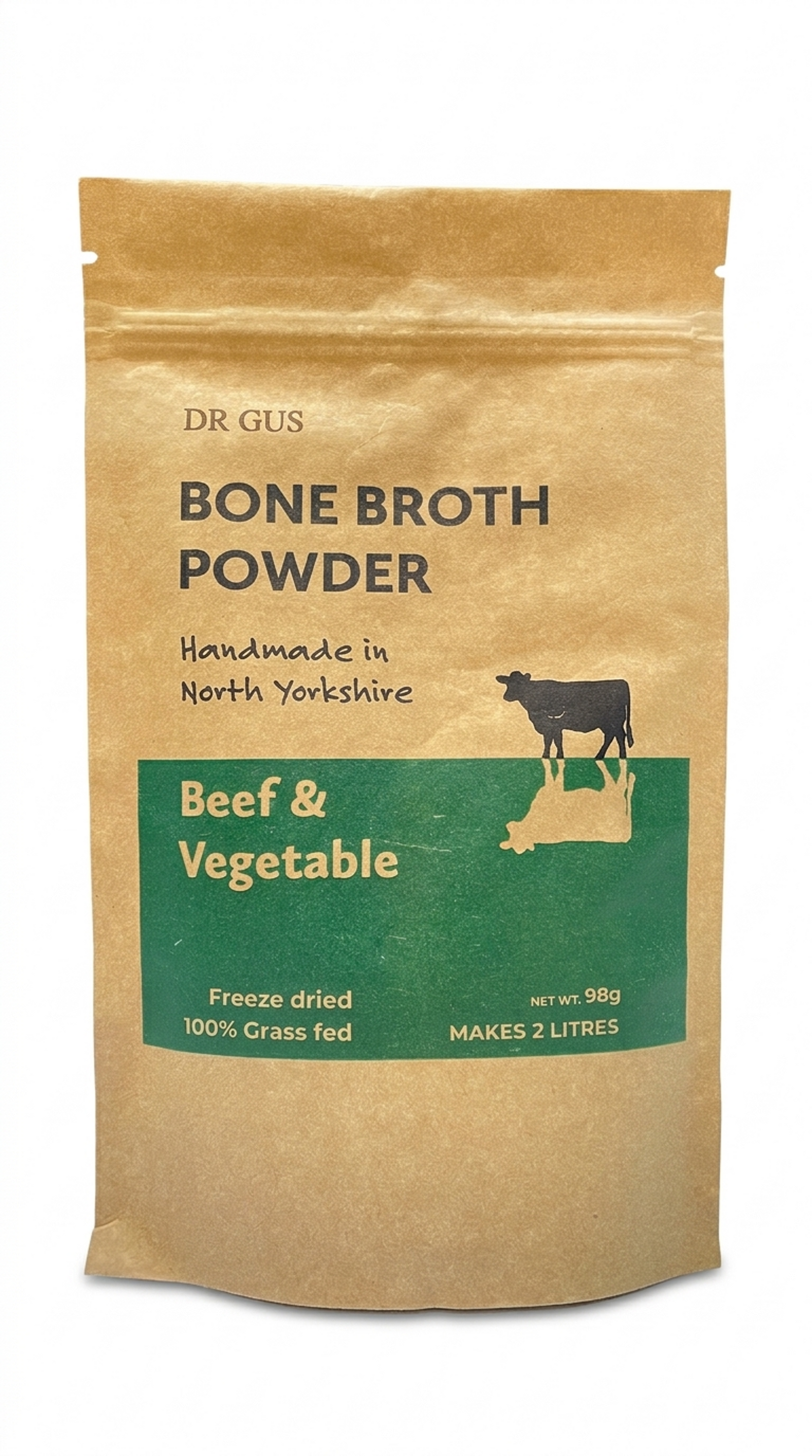 Grass-Fed Bone Broth Powder - Beef & Vegetable - UK Farms | DR GUS nutrition
