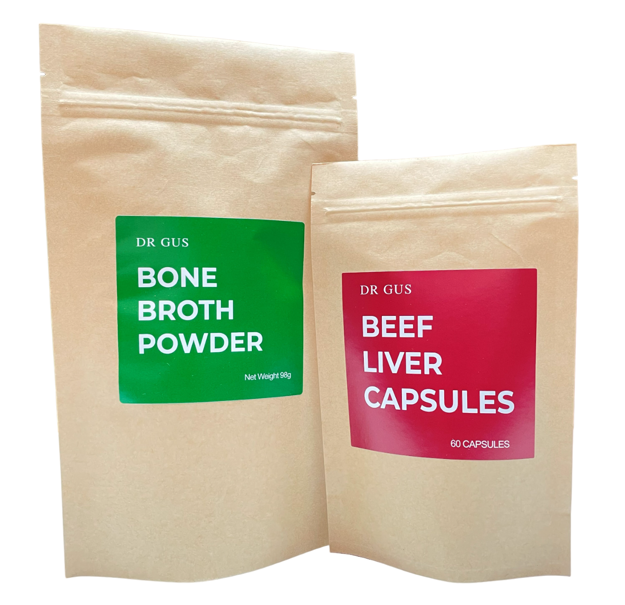 dr gus detox bundle including bone broth and beef liver capsules