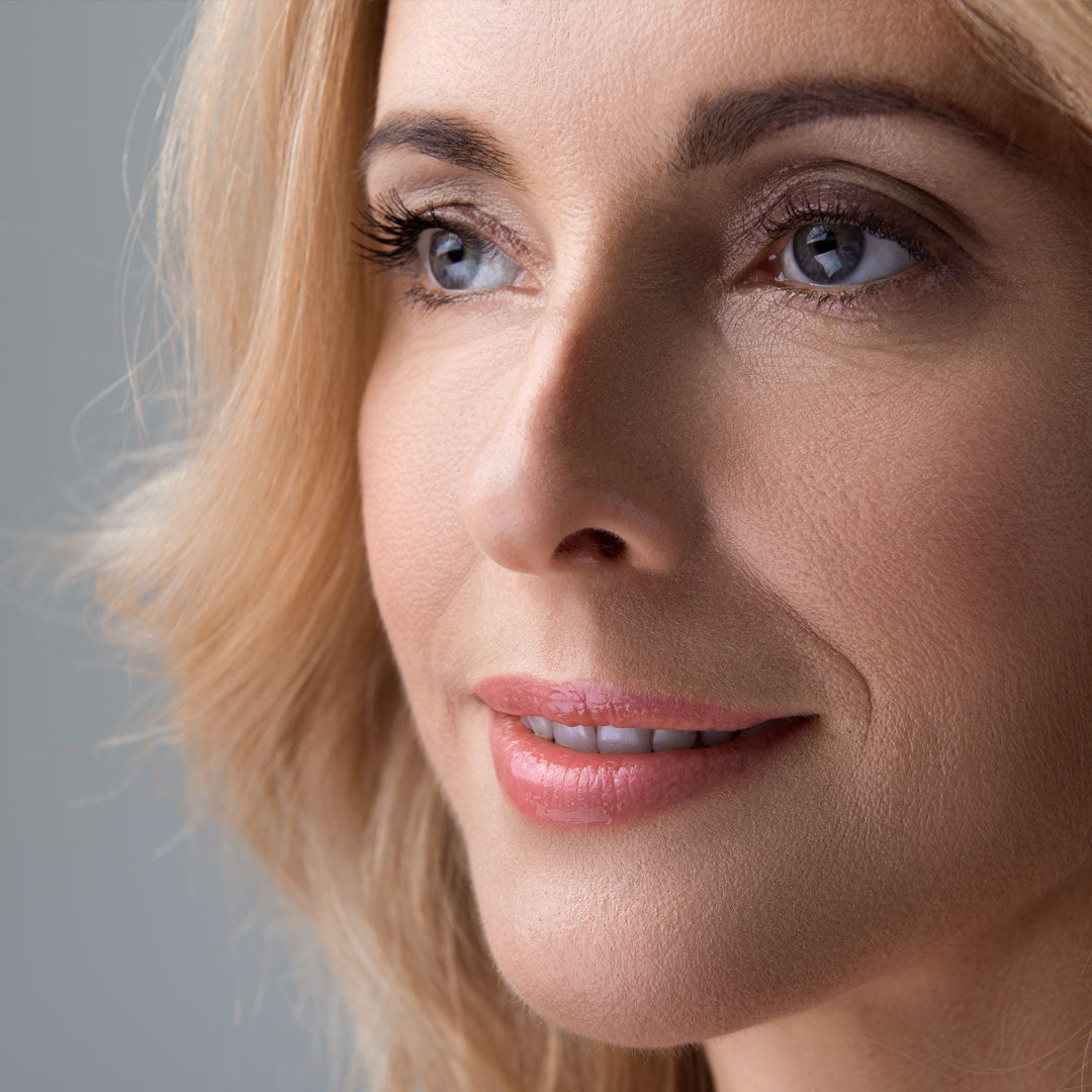 woman aging well with bone broth powder