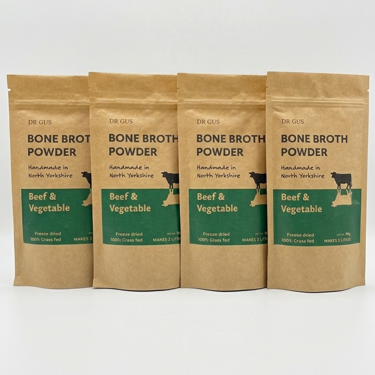 Grass-Fed Bone Broth Powder - Beef & Vegetable - UK Farms | DR GUS nutrition